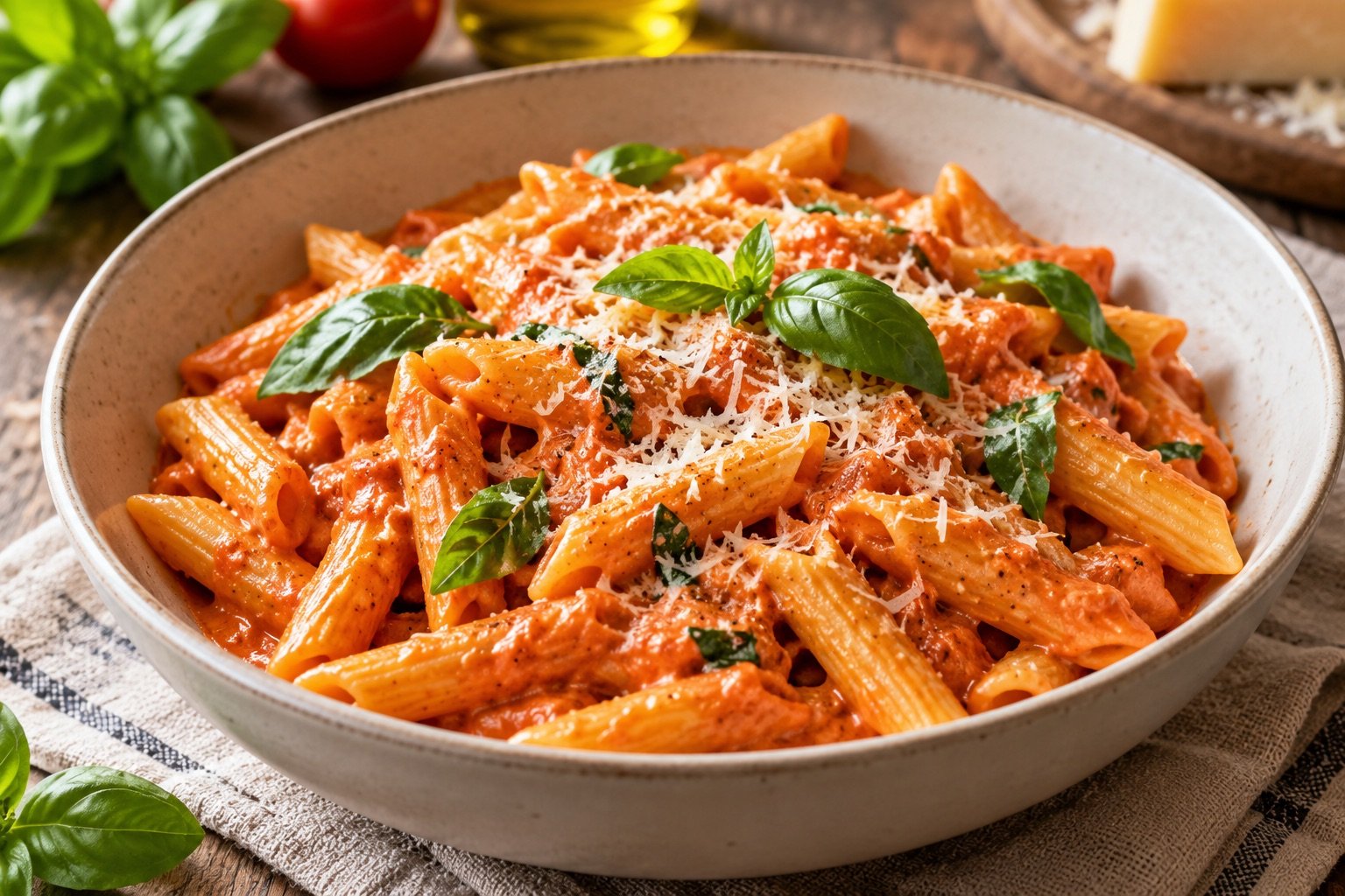 Foto de Macarrão cremoso de tomate
